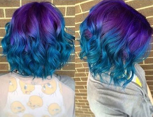 Violet to blue ombre