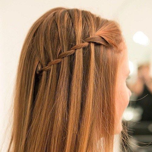 lätt and creative waterfall braid hairstyle