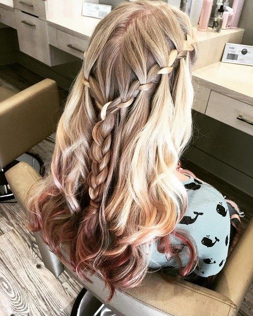 två waterfall braids hairstyle