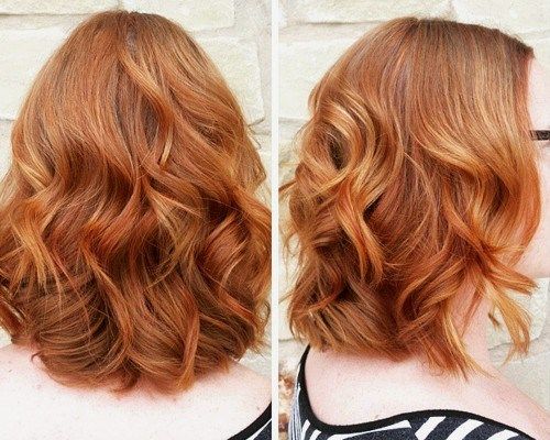 светло copper wavy medium hairstyle
