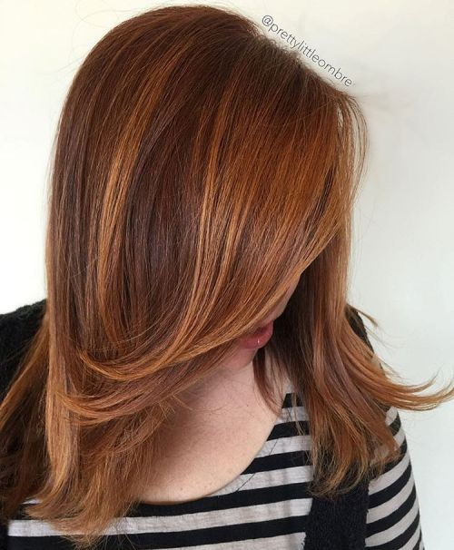 rjav Hair With Copper Balayage