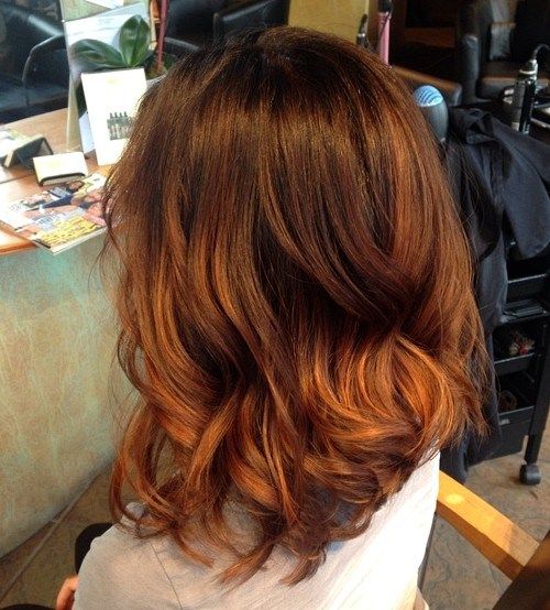 brun to copper ombre hair