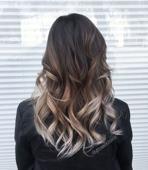 Negru to silver ombre hair