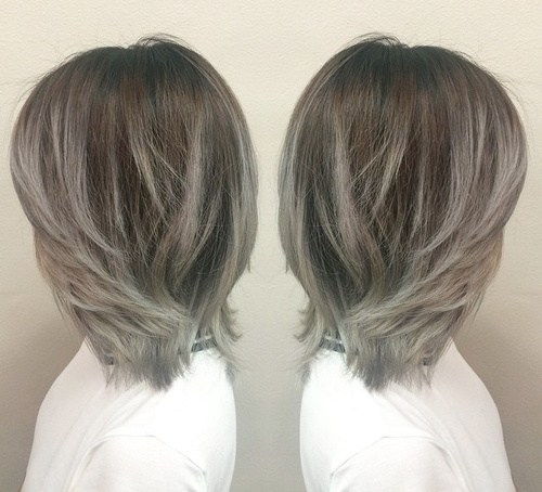 gri ombre highlights for brown hair