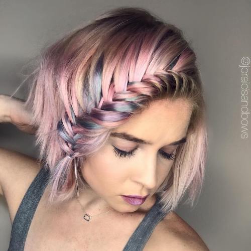 Pastell Pink Bob With A Braid