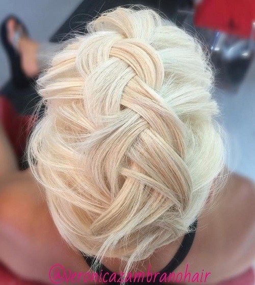 blond braided updo