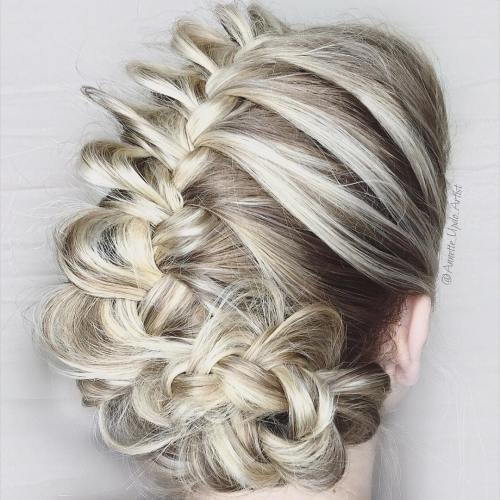 blomma wedding updo for blonde ombre hair