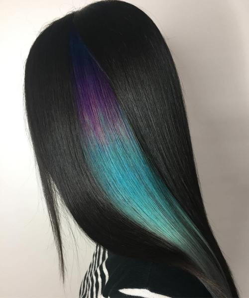 Violet And Teal Peek-A-Boo Highlights