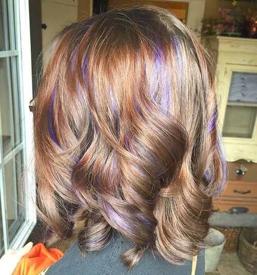Violet babylights for light brown hair