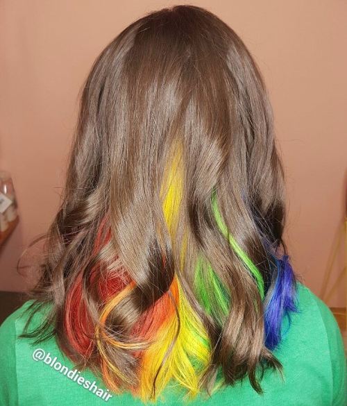 Brun Hair With Multi-Colored Highlights