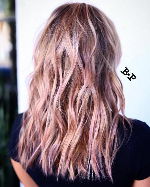 Brondi hair with pastel pink highlights