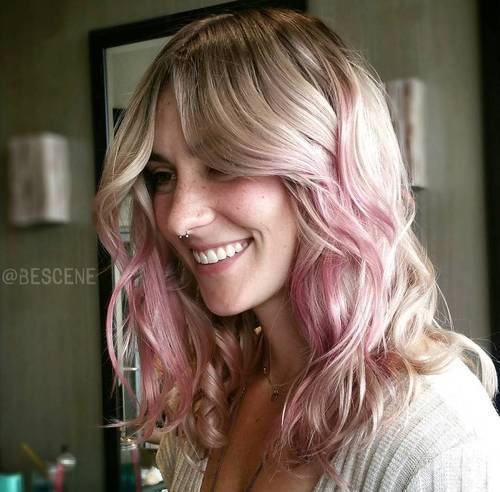blond to pastel pink ombre