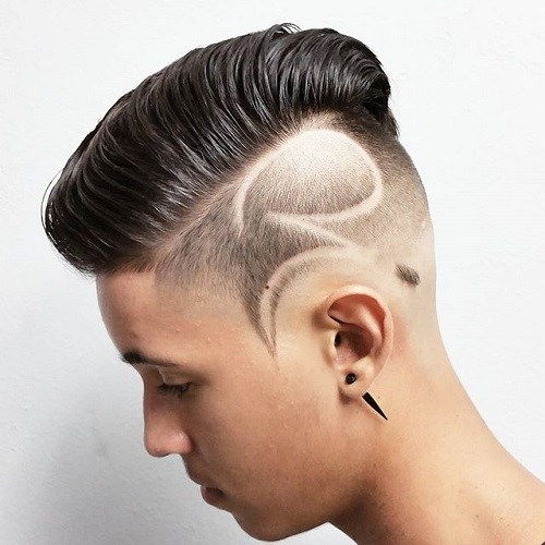 дуго top short sides haircut with shaved design