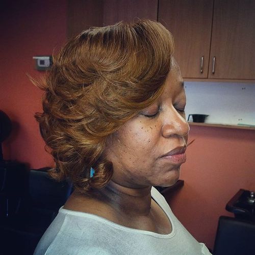 kratek hairstyle with flicks for black women