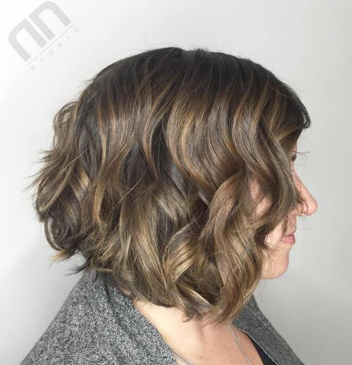 Pepel Brown Bob With Golden Blonde Highlights