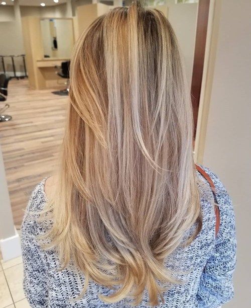 Lång Bronde Hair With Layers