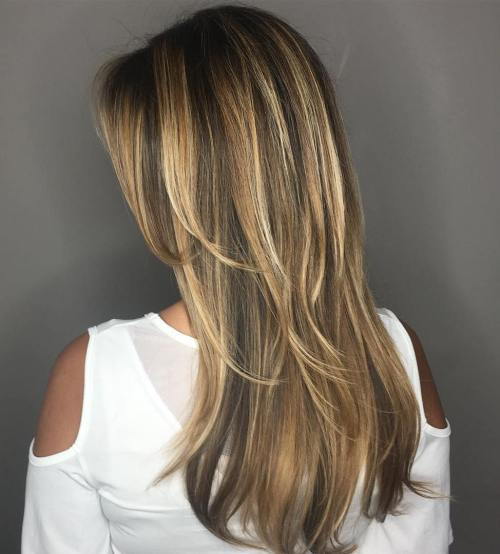 hnedý Hair With Caramel And Blonde Highlights