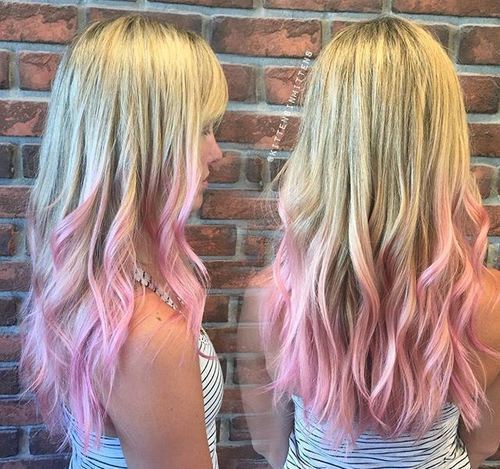 pastell pink dip dye for blonde hair