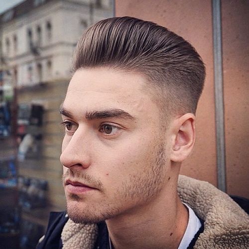 slicked back men’s hairstyle
