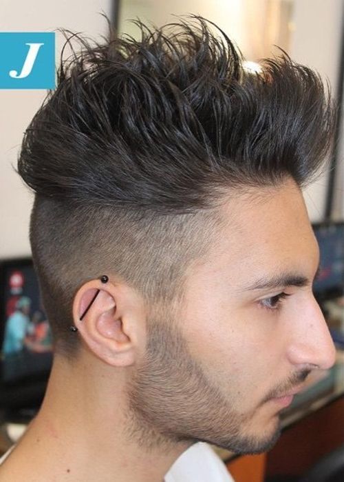Spiky shaved sides hairstyle for men