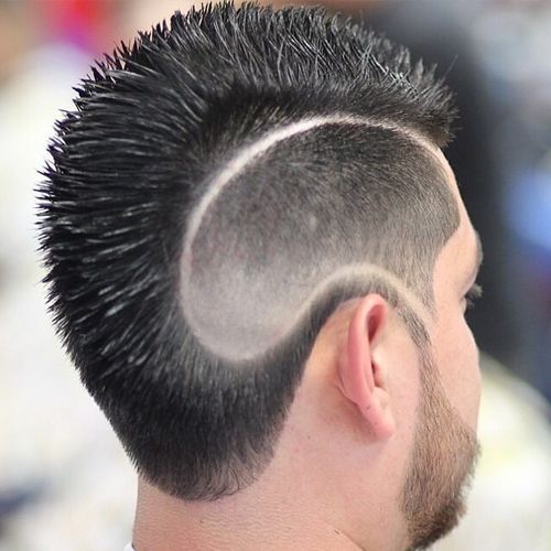 fauxhawk for men with shaved side designs 