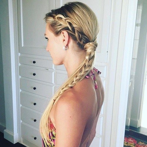 Blond Side Ponytail With A Braid