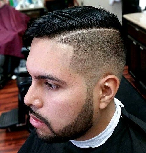 polovičná shaved side part hairstyle for men