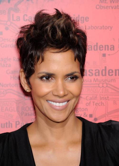 Halle Berry pixie hairstyle for new years eve