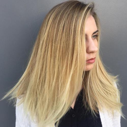 Mediu Blonde Ombre Hairstyle