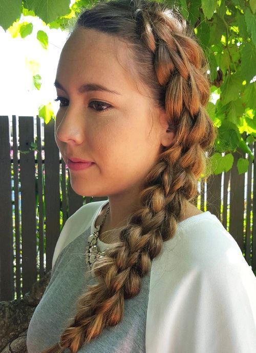 два side braids hairstyle for teen girls