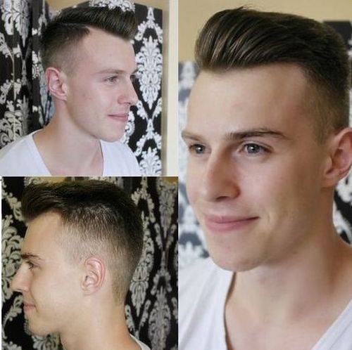 side-parted tapered haircut for men