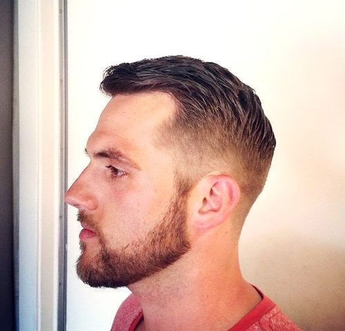 conic haircut with a beard