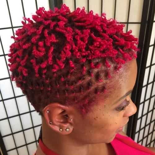 rdeča Curly Twa Hairstyle