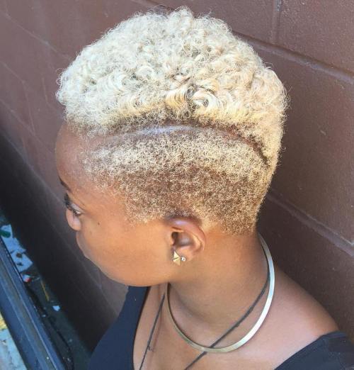 kratek bleached afro with undercuts