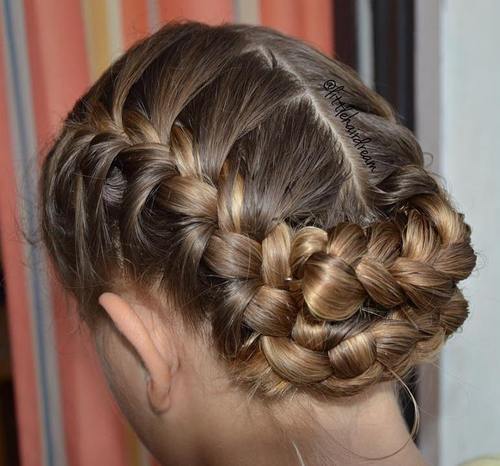 enkel updo with french braids