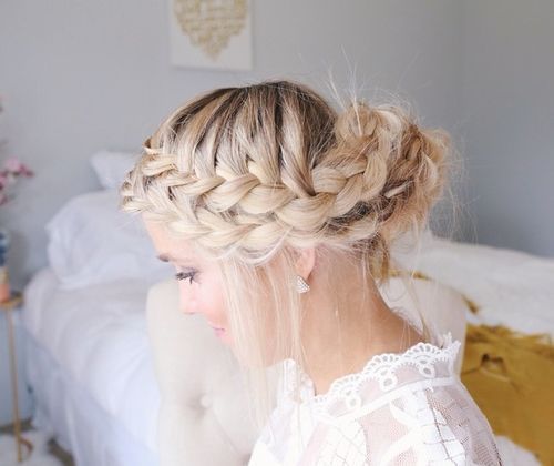 rörig two french braid updo hairstyle