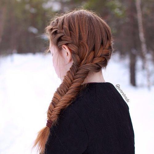 sida fishtail with two crown braids