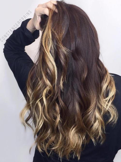 Brun Hair With Golden Blonde Highlights