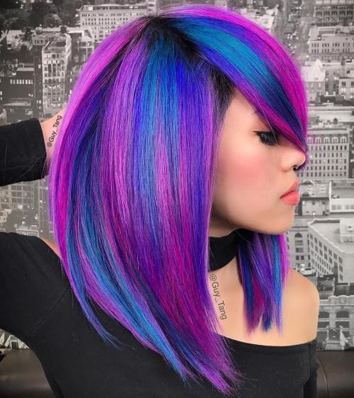Rosa And Blue Neon Hair
