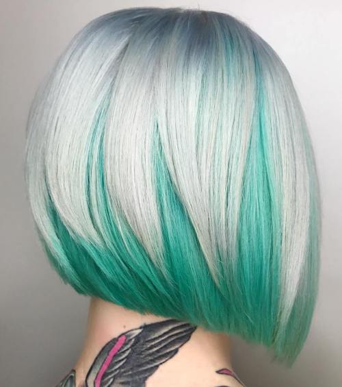 Silver And Teal Bob