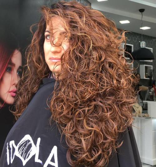 dolga Curly Chestnut Brown Hairstyle