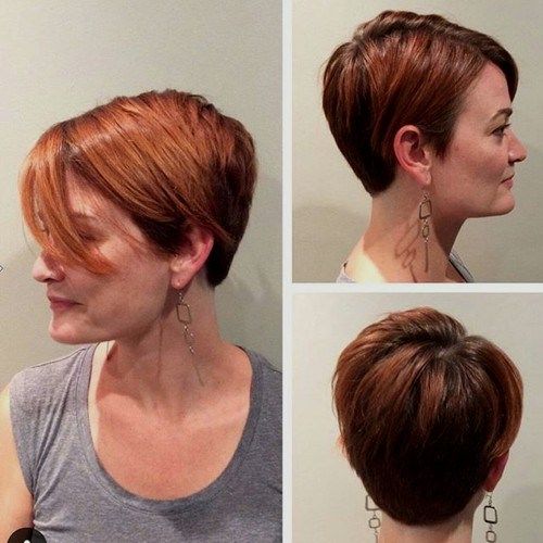 lång red pixie with highlights