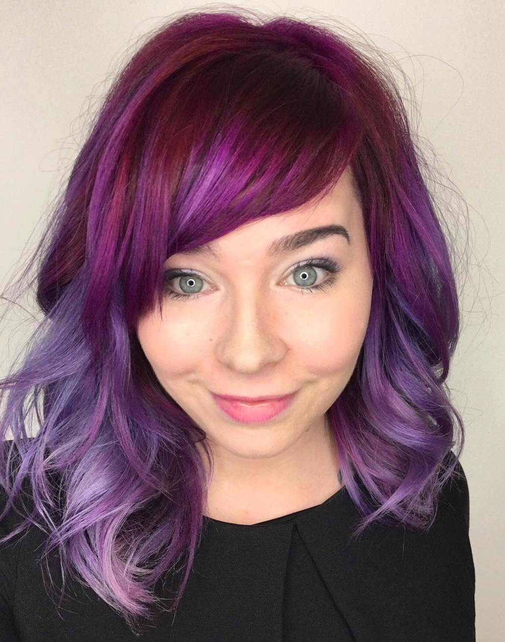 Магента To Purple Ombre Hair