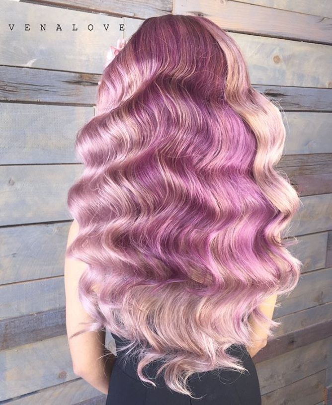 Violet Hair With Blonde Highlights