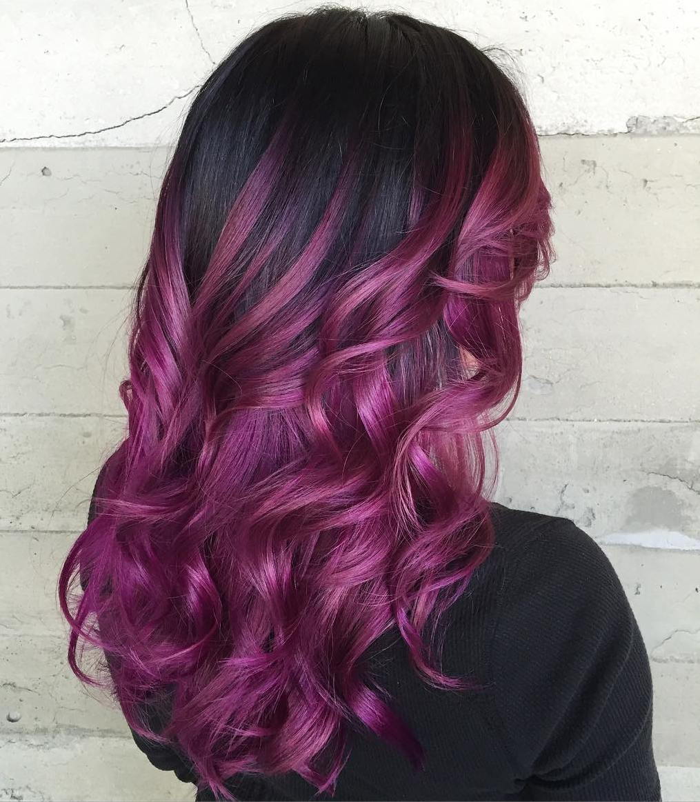 violet Balayage For Black Hair