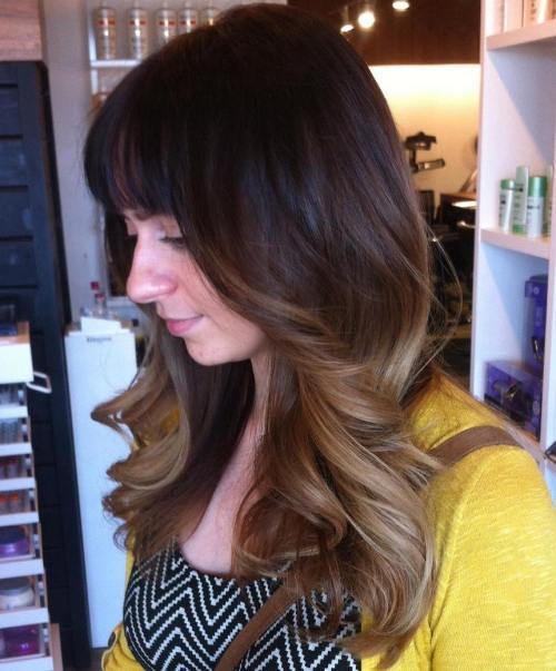 Medium Brunette Ombre Hairstyle