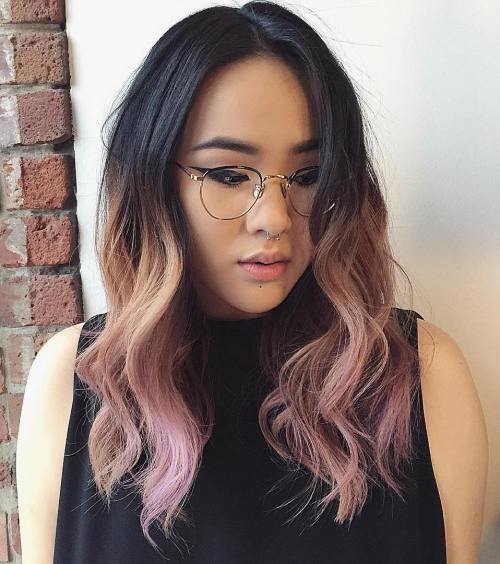 Svart To Washed Pink Ombre