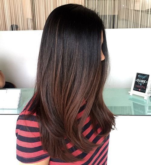 negru to chocolate brown ombre