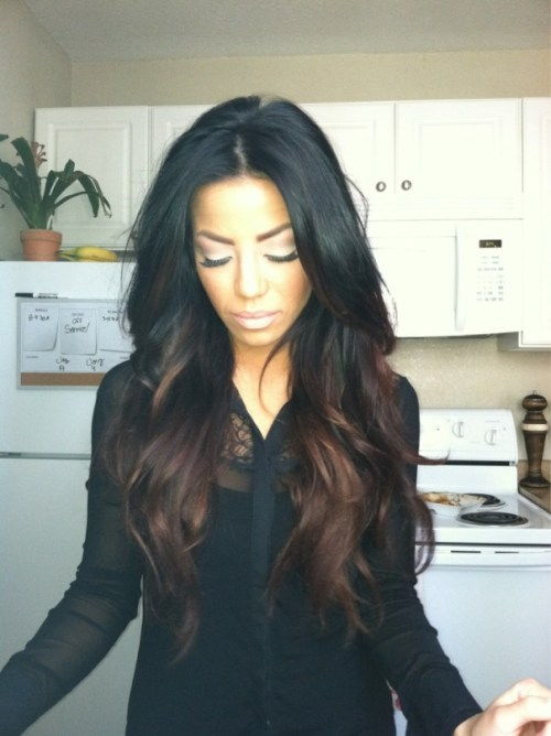svart to chocolate ombre hair