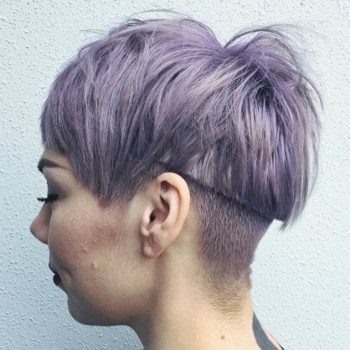Pastell Purple Undercut Haircut